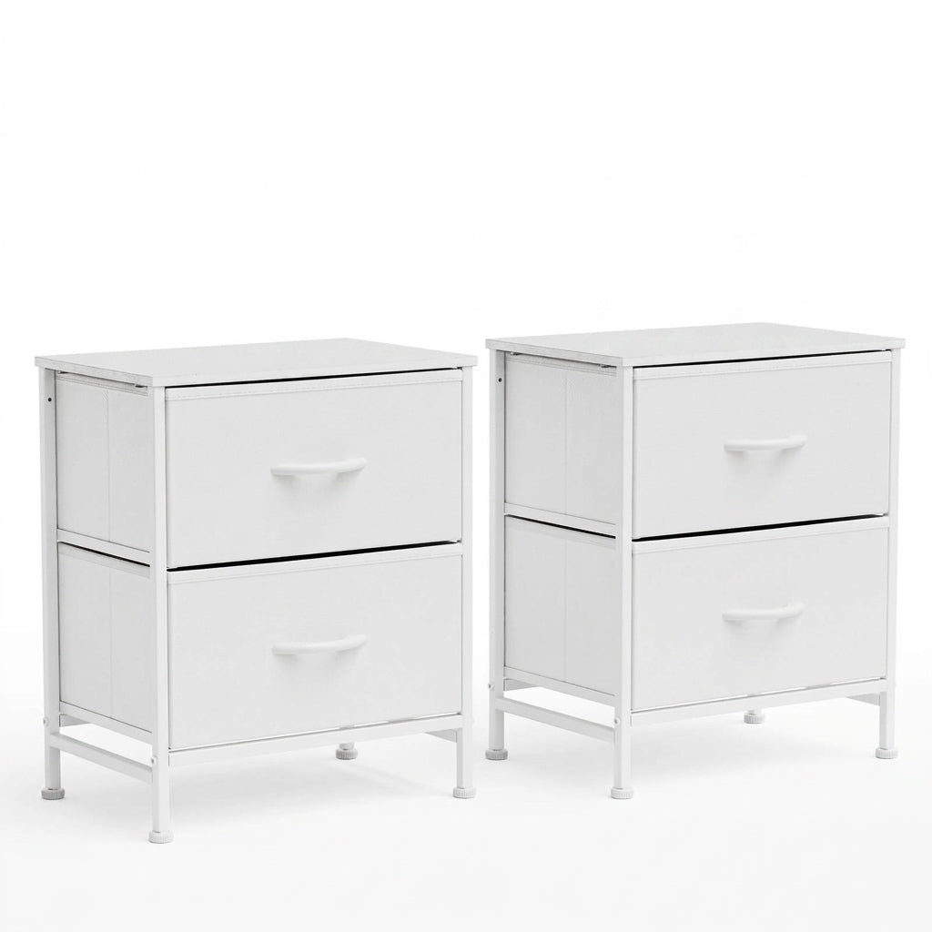 2-Piece Fabric Drawer Nightstand Set
