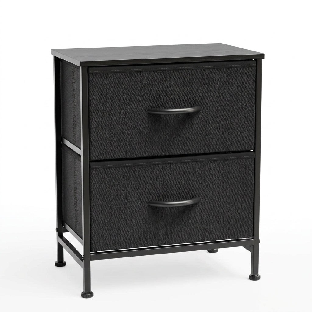 2-Piece Fabric Drawer Nightstand Set