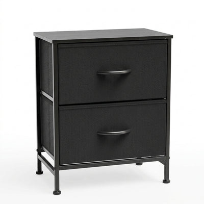 2-Piece Fabric Drawer Nightstand Set