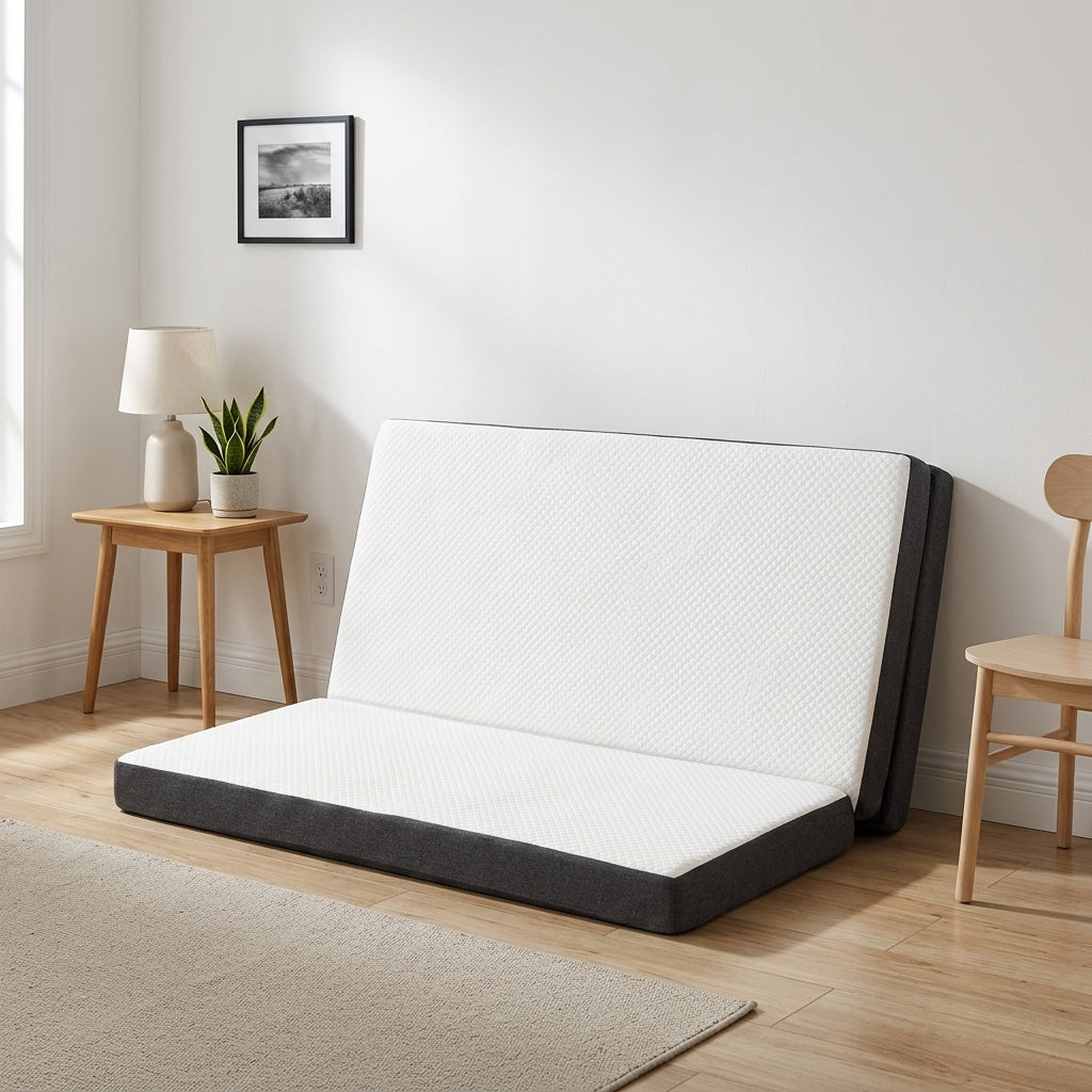 Warebay 3/ 4-Inch Tri-Fold Memory Foam Mattress, Foldable Guest Bed for Bedroom