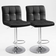 Warebay 2-Pack Adjustable Swivel Bar Stools with PU Leather Upholstered Seat