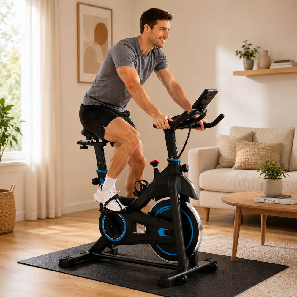 Indoor Cycling Bike – LCD Display, Infinite Resistance, Adjustable Seat & Handlebars