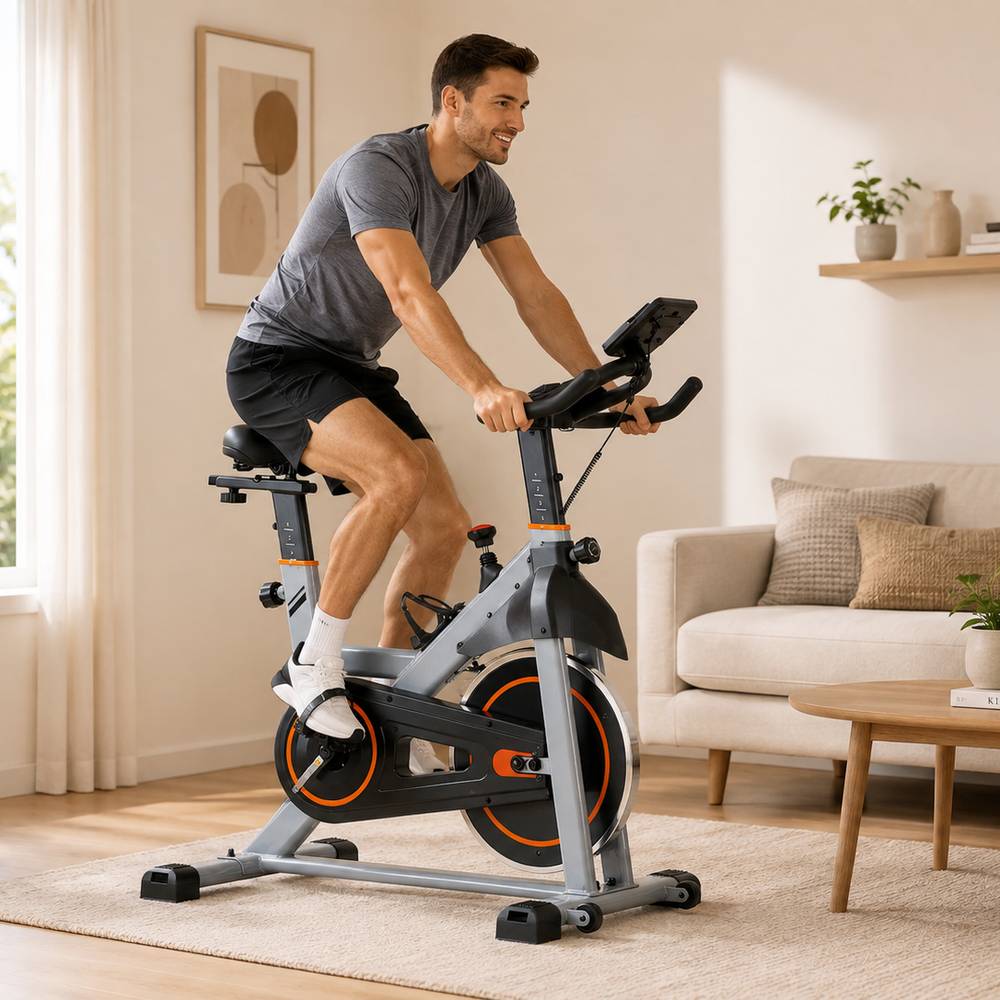 Indoor Cycling Bike – LCD Display, Infinite Resistance, Adjustable Seat & Handlebars