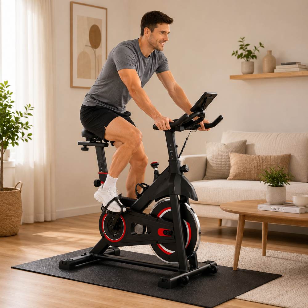 Indoor Cycling Bike – LCD Display, Infinite Resistance, Adjustable Seat & Handlebars