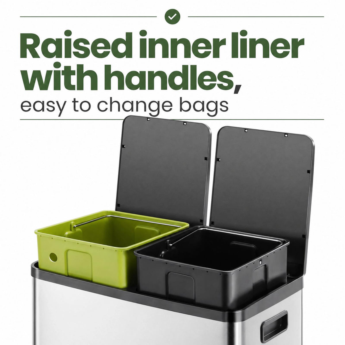 16-Gallon Stainless Steel Pedal Trash Can – Hands-Free Lid, Slim Design for Kitchen & Office